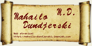Mahailo Dunđerski vizit kartica